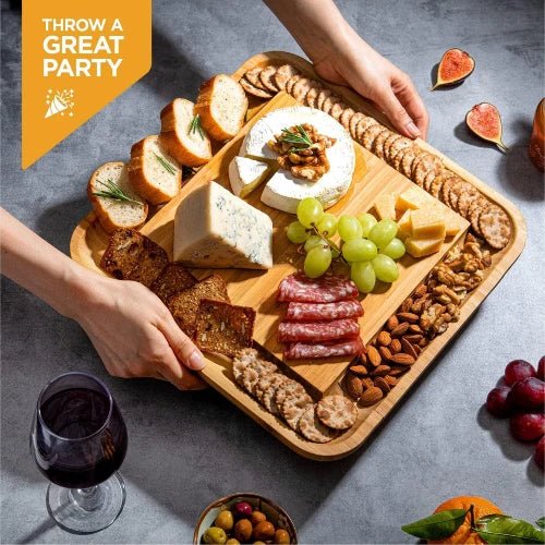 Premium Bamboo Cheese And Meat Charcuterie Board Set - NovoBam