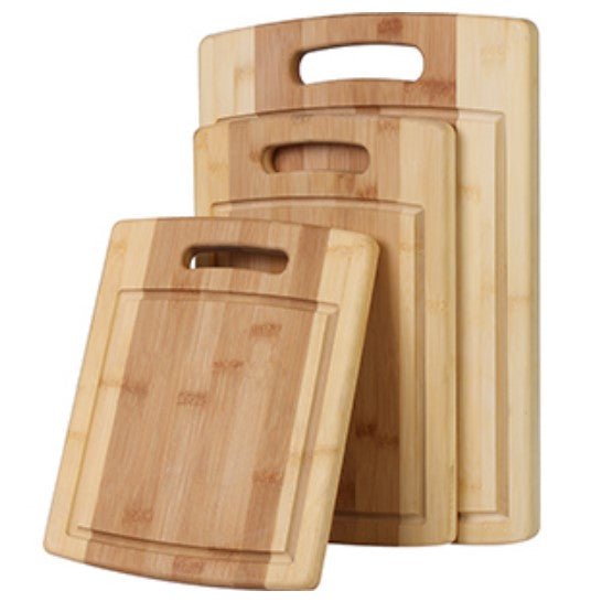 3 Piece Natural Organic Bamboo Cutting Boards - NovoBam