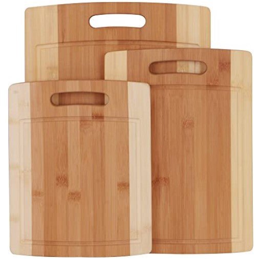3 Piece Natural Organic Bamboo Cutting Boards - NovoBam