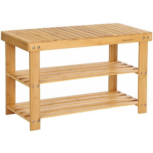 3-Tier Bamboo Shoe Rack Bench - NovoBam
