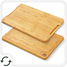 Bamboo Cutting Board Set With Juice Groove - NovoBam