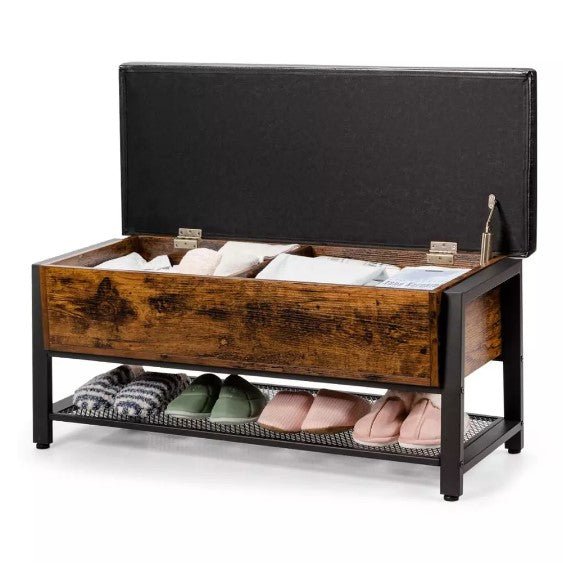 Padded Shoe Bench with Storage Box - NovoBam