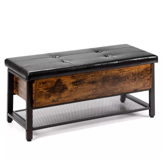 Padded Shoe Bench with Storage Box - NovoBam