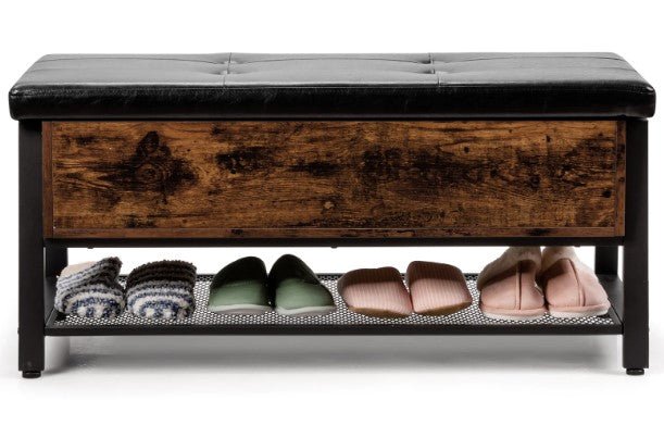 Padded Shoe Bench with Storage Box - NovoBam