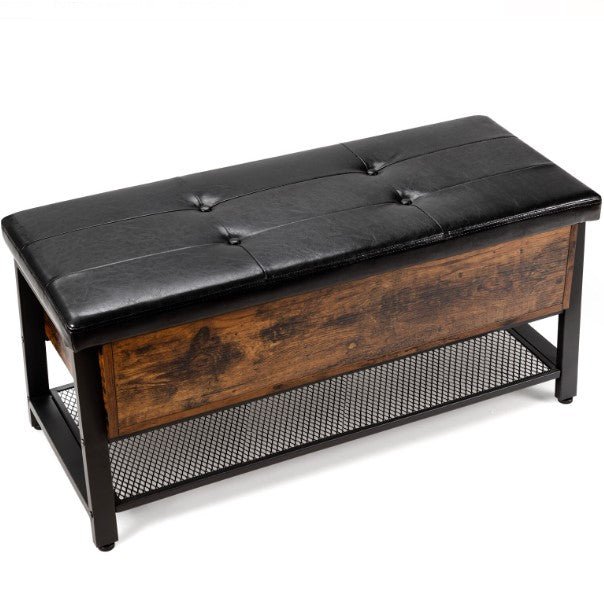 Padded Shoe Bench with Storage Box - NovoBam