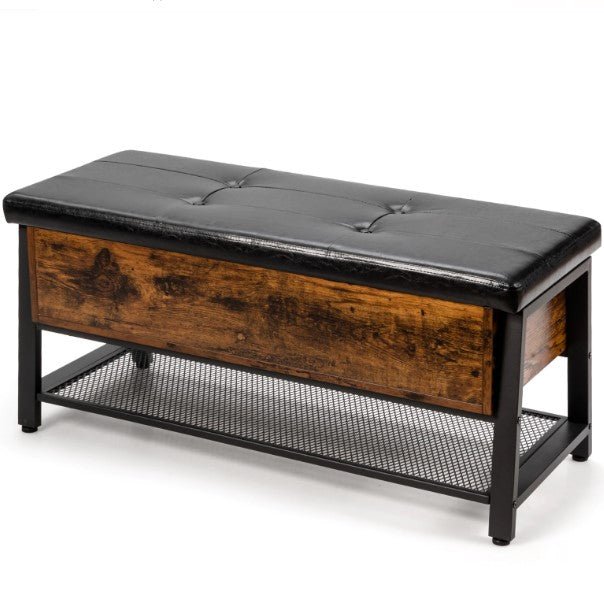 Padded Shoe Bench with Storage Box - NovoBam