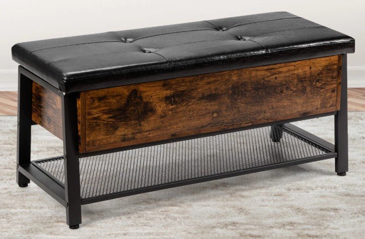 Padded Shoe Bench with Storage Box - NovoBam