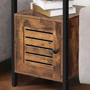 Rustic Brown Wooden Nightstand - NovoBam