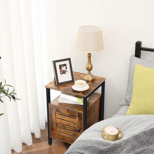 Rustic Brown Wooden Nightstand - NovoBam