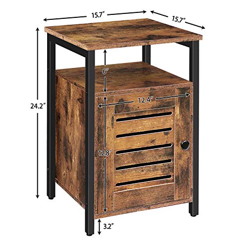 Rustic Brown Wooden Nightstand - NovoBam
