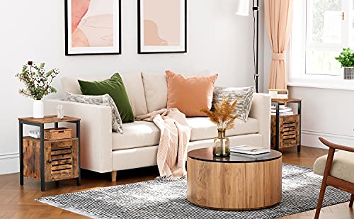 Rustic Brown Wooden Nightstand - NovoBam
