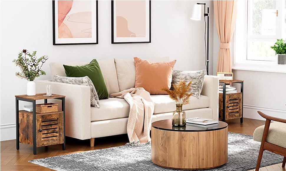 Rustic Brown Wooden Nightstand - NovoBam