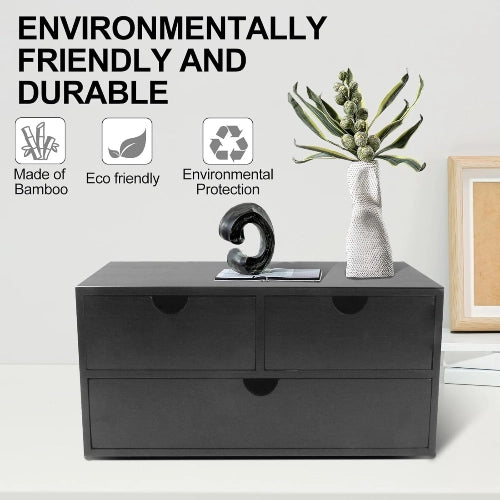 3-Drawer Bamboo Desk & Countertop Organizer