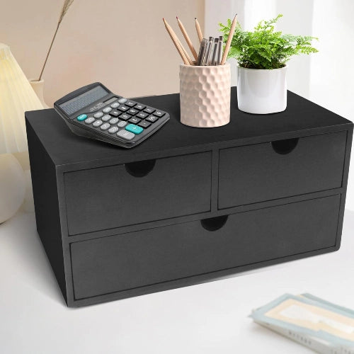 3-Drawer Bamboo Desk & Countertop Organizer