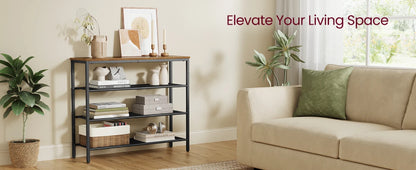 4-Tier Rustic Wooden Top Shoe Rack & Storage Organizer