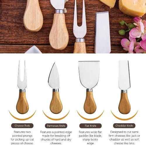 Premium Bamboo Cheese And Meat Charcuterie Board Set - NovoBam