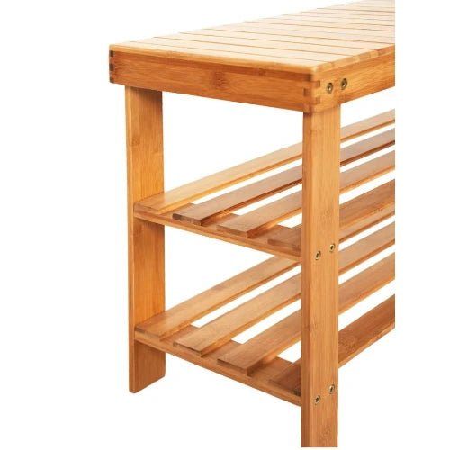 Sustainable Bamboo 3 - Tier Shoe Rack Bench - NovoBam
