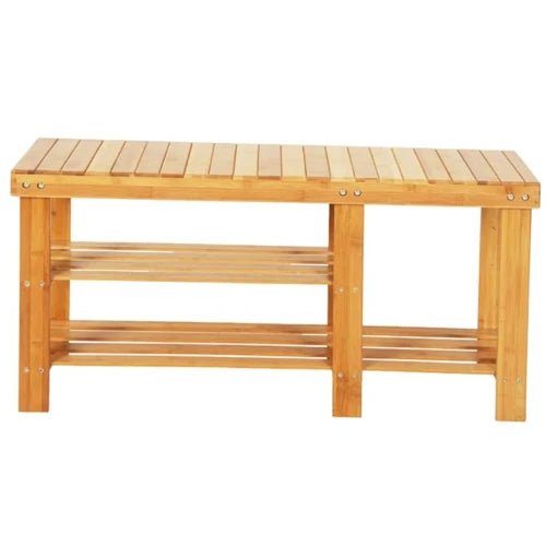 Sustainable Bamboo 3 - Tier Shoe Rack Bench - NovoBam