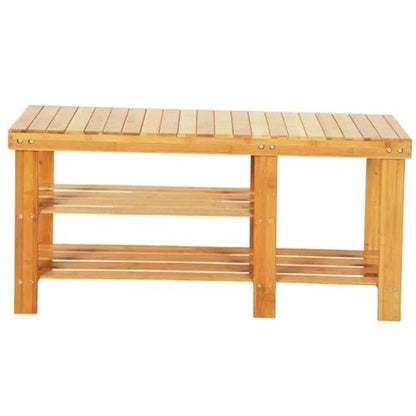 Sustainable Bamboo 3 - Tier Shoe Rack Bench - NovoBam