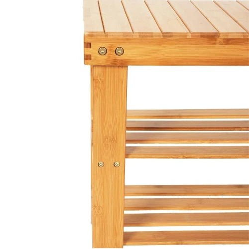Sustainable Bamboo 3 - Tier Shoe Rack Bench - NovoBam