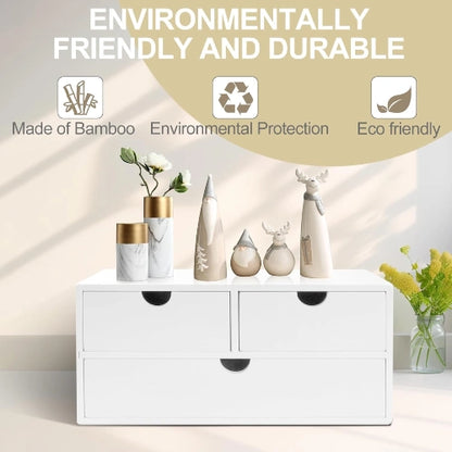 3-Drawer Bamboo Desk & Countertop Organizer
