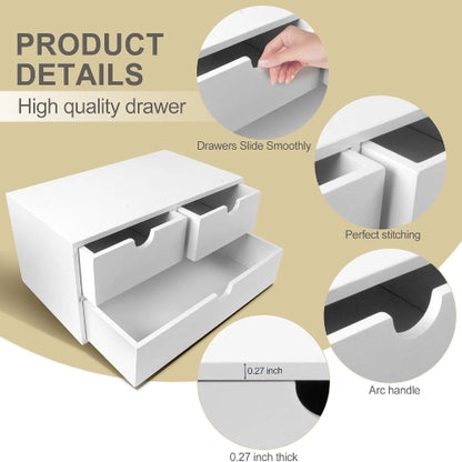 3-Drawer Bamboo Desk & Countertop Organizer