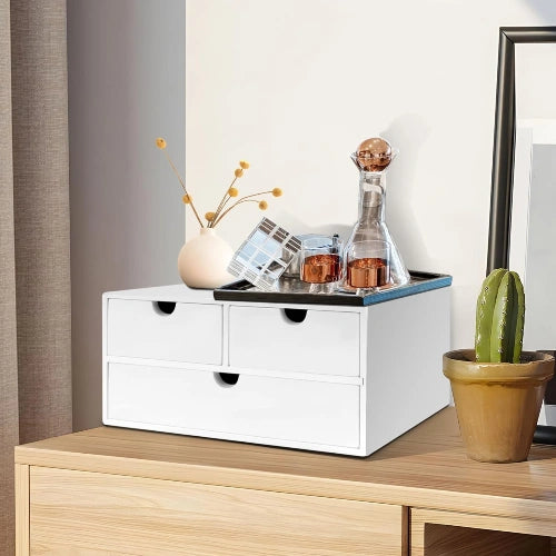 3-Drawer Bamboo Desk & Countertop Organizer