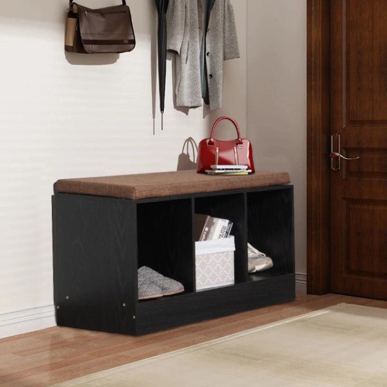 3-Cube Storage Box Organizer Shoe Bench - NovoBam