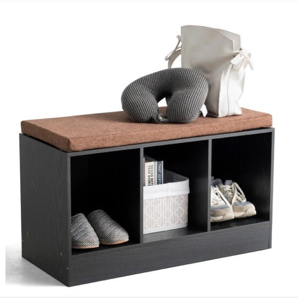 3-Cube Storage Box Organizer Shoe Bench - NovoBam