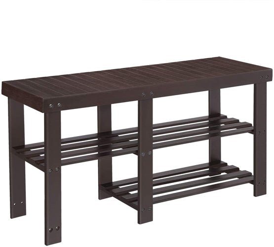 3-Tier Bamboo Shoe Bench, Shoe Rack - NovoBam