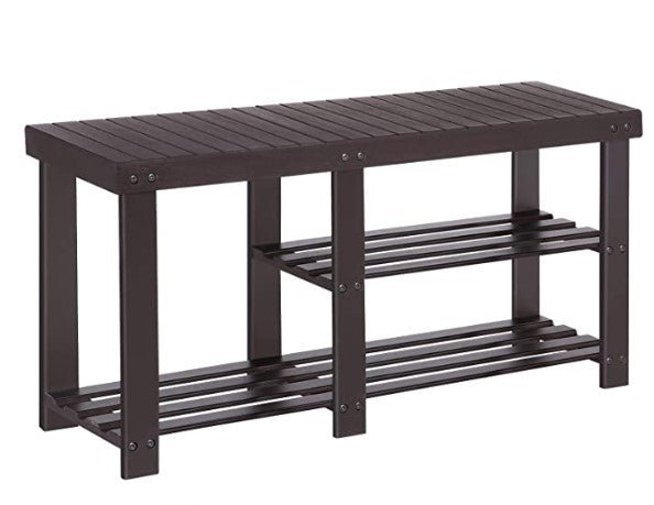 3-Tier Bamboo Shoe Bench, Shoe Rack - NovoBam