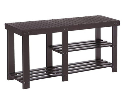 3-Tier Bamboo Shoe Bench, Shoe Rack - NovoBam