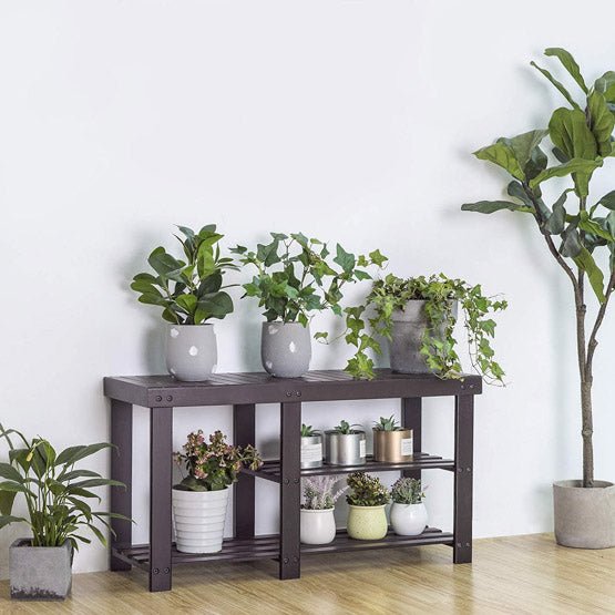 3-Tier Bamboo Shoe Bench, Shoe Rack - NovoBam
