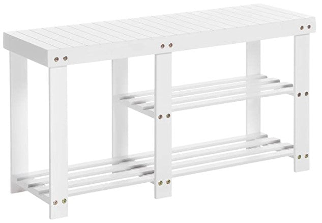 3-Tier Bamboo Shoe Bench, Shoe Rack - NovoBam