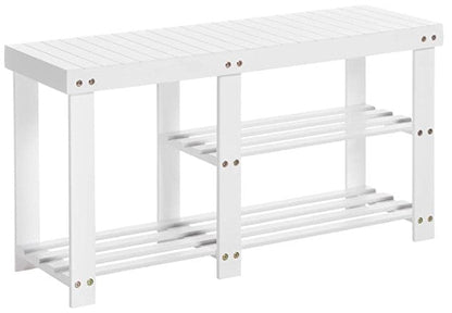 3-Tier Bamboo Shoe Bench, Shoe Rack - NovoBam