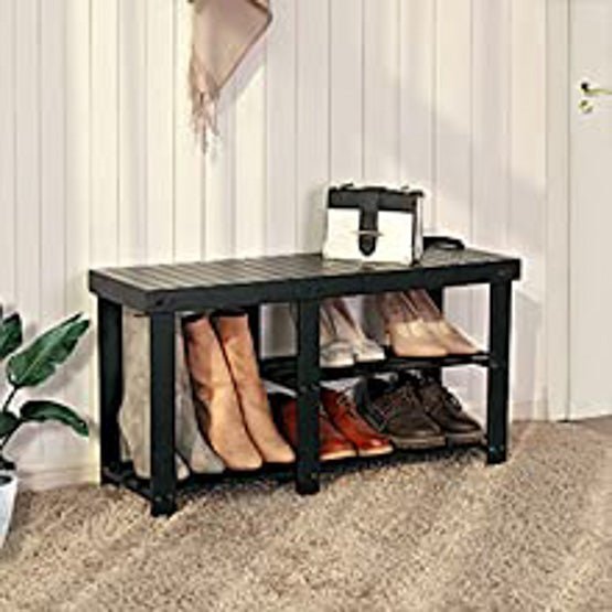 3-Tier Bamboo Shoe Bench, Shoe Rack - NovoBam