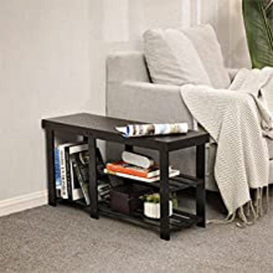 3-Tier Bamboo Shoe Bench, Shoe Rack - NovoBam
