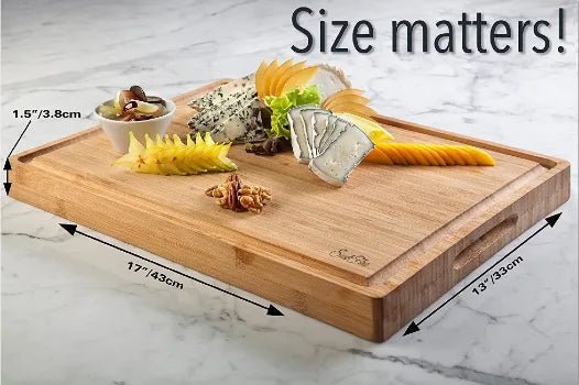 Entcook Bamboo Wood Butcher Block, Steak Carving Board, Meat Cutting Board  with Juice Groove