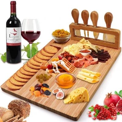 Bamboo Cheese Board Charcuterie Tray 14''x11'' - NovoBam