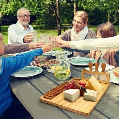 Bamboo Cheese Board Charcuterie Tray 14''x11'' - NovoBam