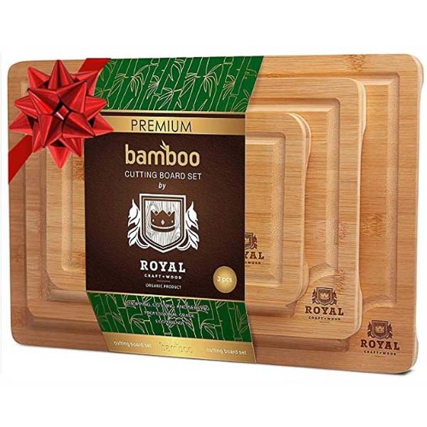 Bamboo Cutting Board Set With Juice Groove - NovoBam