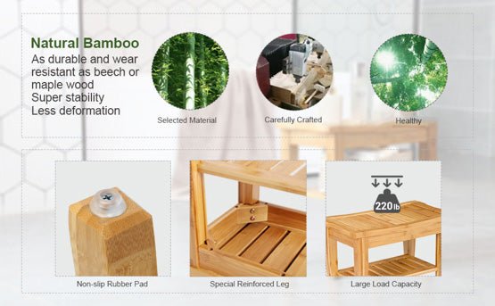 Bamboo Shower Bench Seat - NovoBam