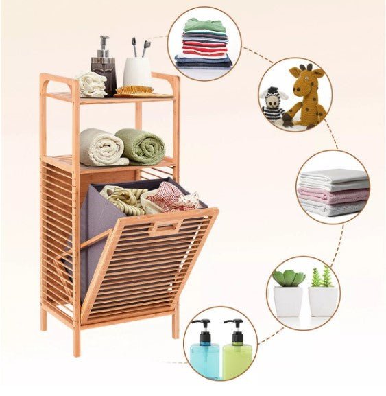 Bamboo Tilt Out Bin Laundry Hamper - NovoBam