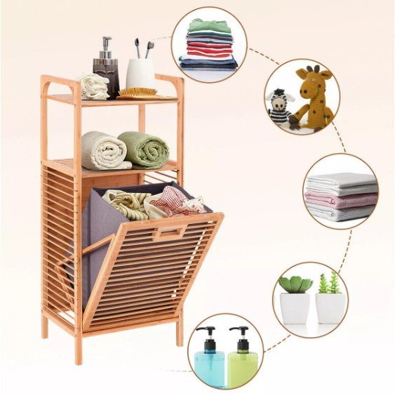 Bamboo Tilt Out Bin Laundry Hamper - NovoBam