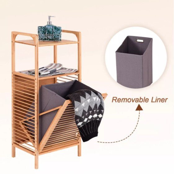 Bamboo Tilt Out Bin Laundry Hamper - NovoBam