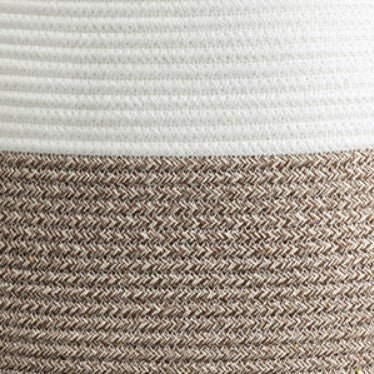 Brown Mix Woven Cotton Rope Laundry Hamper - NovoBam