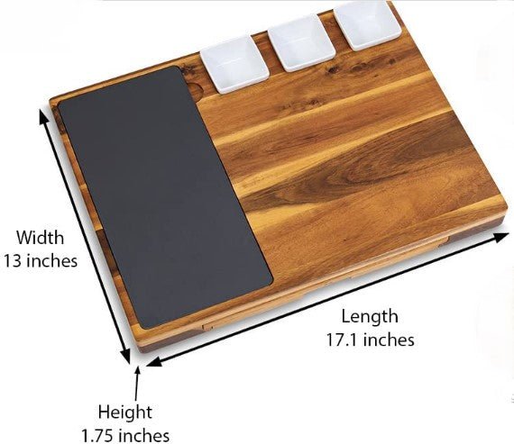 Extra Large Acacia Wood Charcuterie Board Set - NovoBam