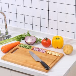 Large Organic Bamboo Cutting Board BPA Free - NovoBam