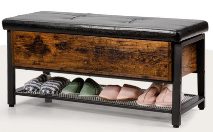 Padded Shoe Bench with Storage Box - NovoBam