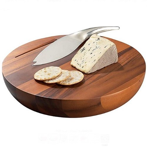 Premium Acacia Round Cheese Board - NovoBam